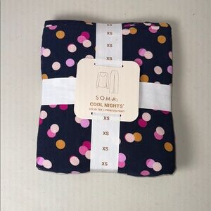 Soma Cool Nights Navy Polka Dot Pajama Set